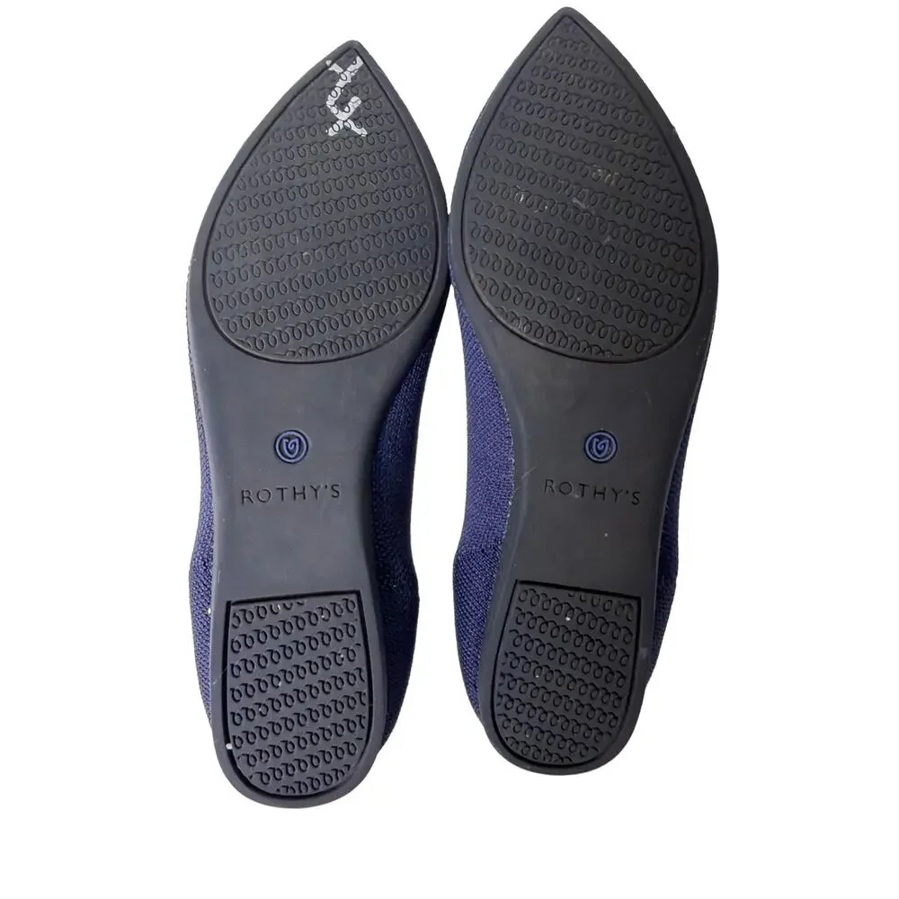 Rothy's The Point Flats Deep Navy Sz 7 EU 37.5